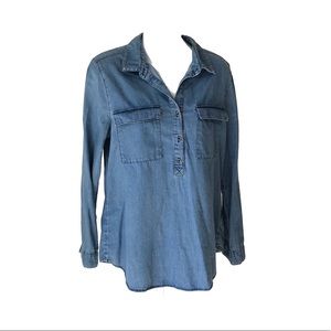 Old Navy Denim Look Button Down Collared Shirt